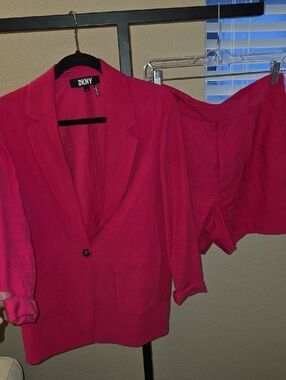 DKNY Bright Fuchsia Blazer and Shorts Set